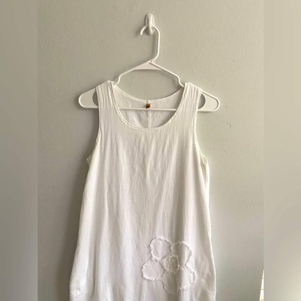 White Summer Dress , L size & Linen Dress